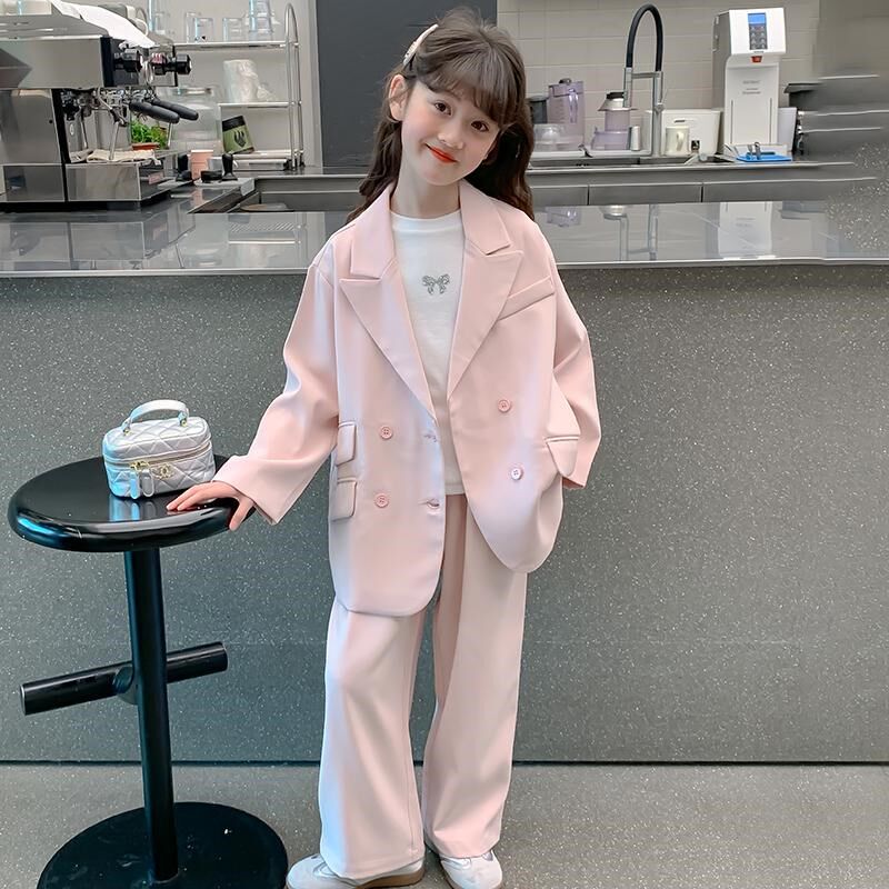女童西装套装洋气时髦2025新款儿童西服休闲两件套中大童春装女孩
