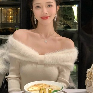 生日裙子高级感party小礼服轻奢小众高端气质名媛长袖针织连衣裙