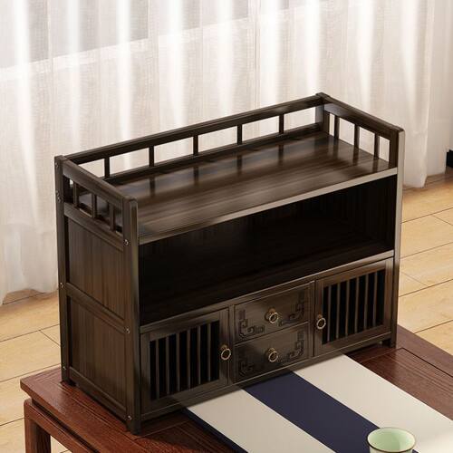 茶杯架子茶具收纳架茶具置物架仿古桌面博古架多层茶桌茶台收纳架