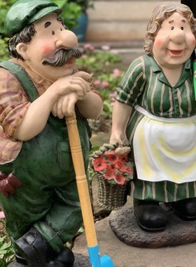 欧美出口户外花园装饰品摆件美式乡村农场园丁人物幼儿园造景看门