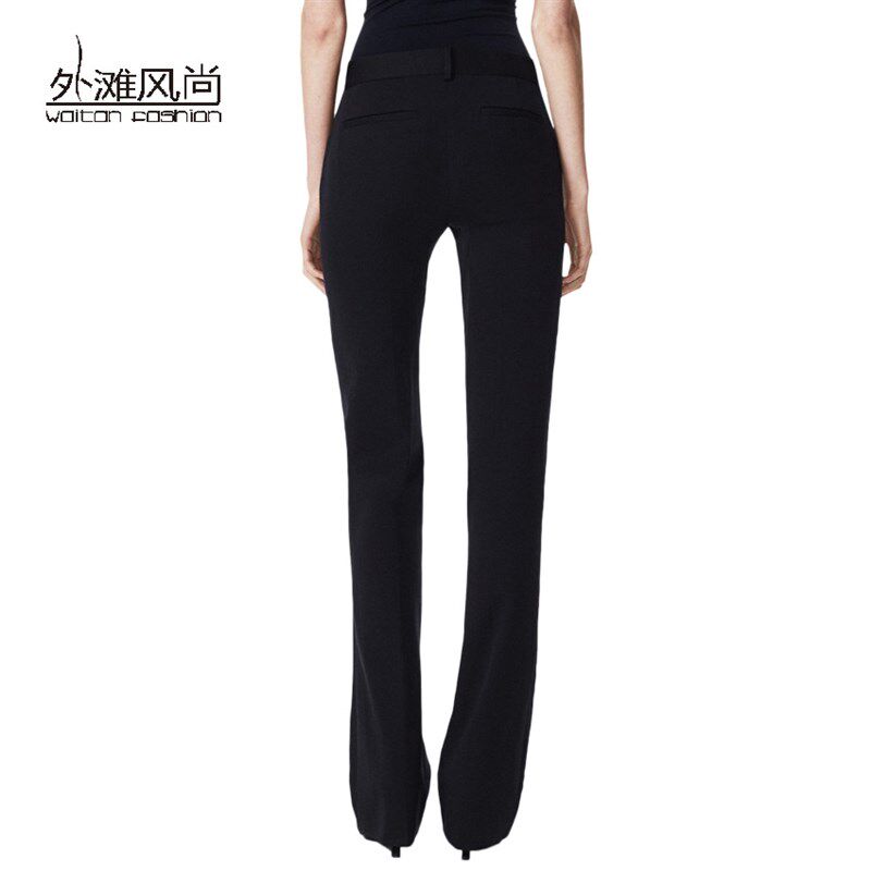 外滩风尚春秋款西裤女中腰修身微喇裤长裤OL职业装西装裤女工作裤
