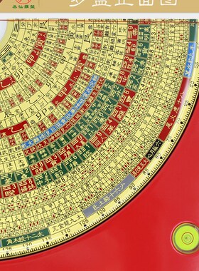 易仙强磁针8寸6三元三合综合29层罗盘C 红色电木罗庚盘精度高中式