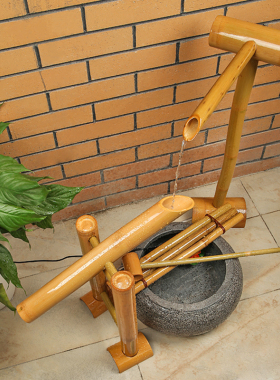 庭院装饰流水惊鹿流水摆件石钵过滤器日式滴水器