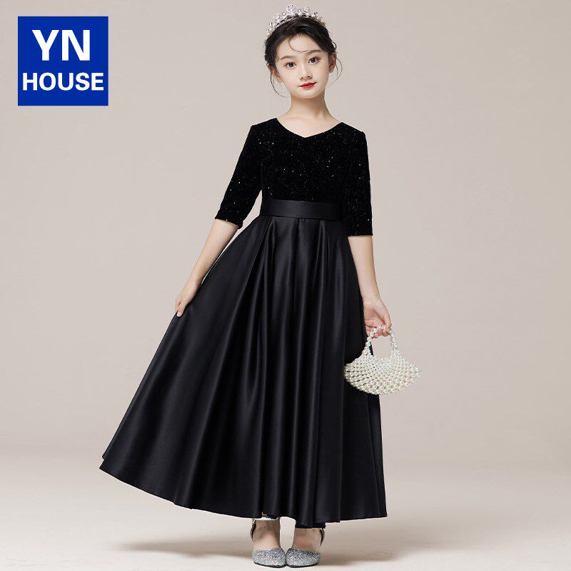 衣诺坊女童礼服花童婚礼小女孩轻奢小众高端主持人钢琴演奏演出服