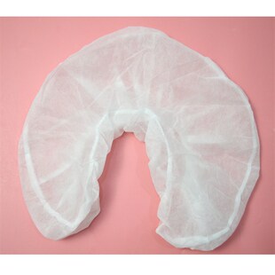 美容床头孔枕巾一次性枕套 橡筋松紧一次性无纺布U型枕头布趴枕套