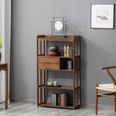 茶叶柜茶架子置物架客厅实木边柜茶具收纳展示柜博古架简约小书架