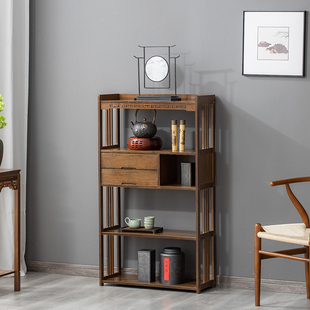 茶叶柜茶架子置物架客厅实木边柜茶具收纳展示柜博古架简约小书架