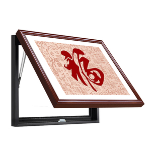 新中式福字实木电表箱装饰画免打孔遮挡配电箱电闸盒推拉横版挂画