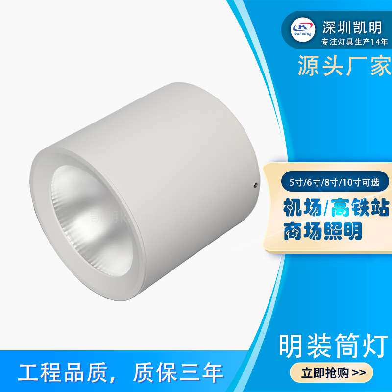 商场吊顶led射灯50w60w80w100wled明装筒灯 KNX智能控制调光灯具