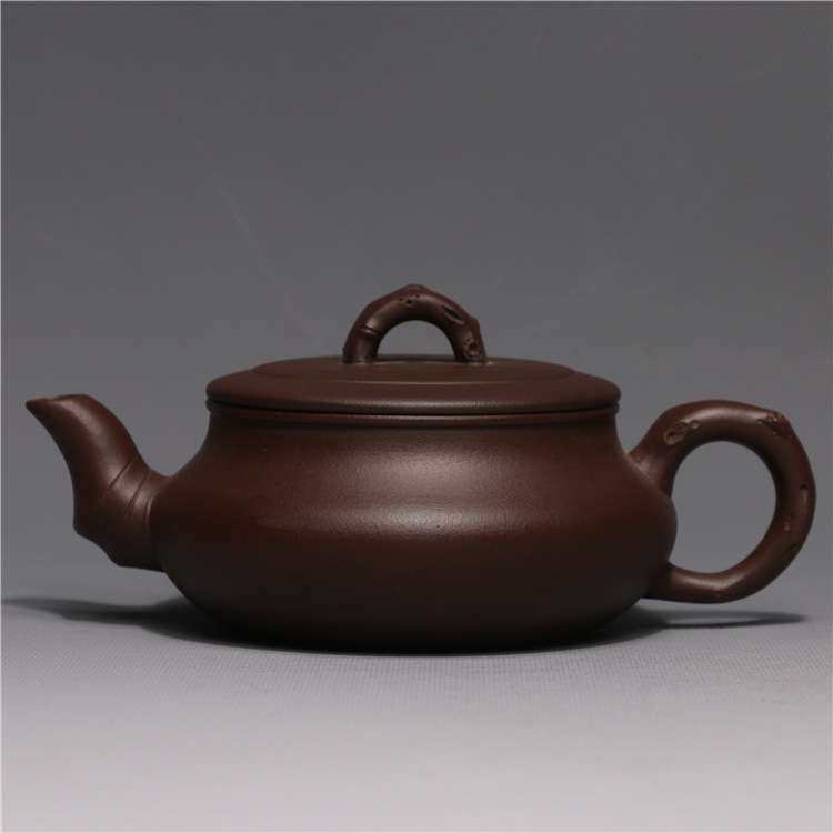 龙砂陶自产自销宜兴紫砂茶壶紫泥茶壶汉扁壶250毫升紫砂壶