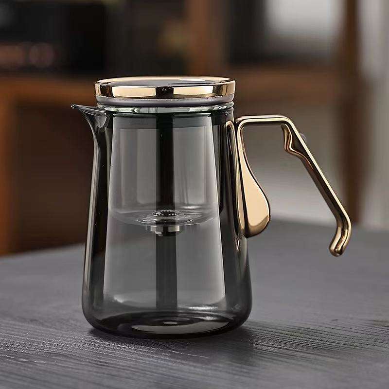 1000ml新款磁吸飘逸杯家用办公茶水分离杯茶具泡茶壶耐热玻璃过滤