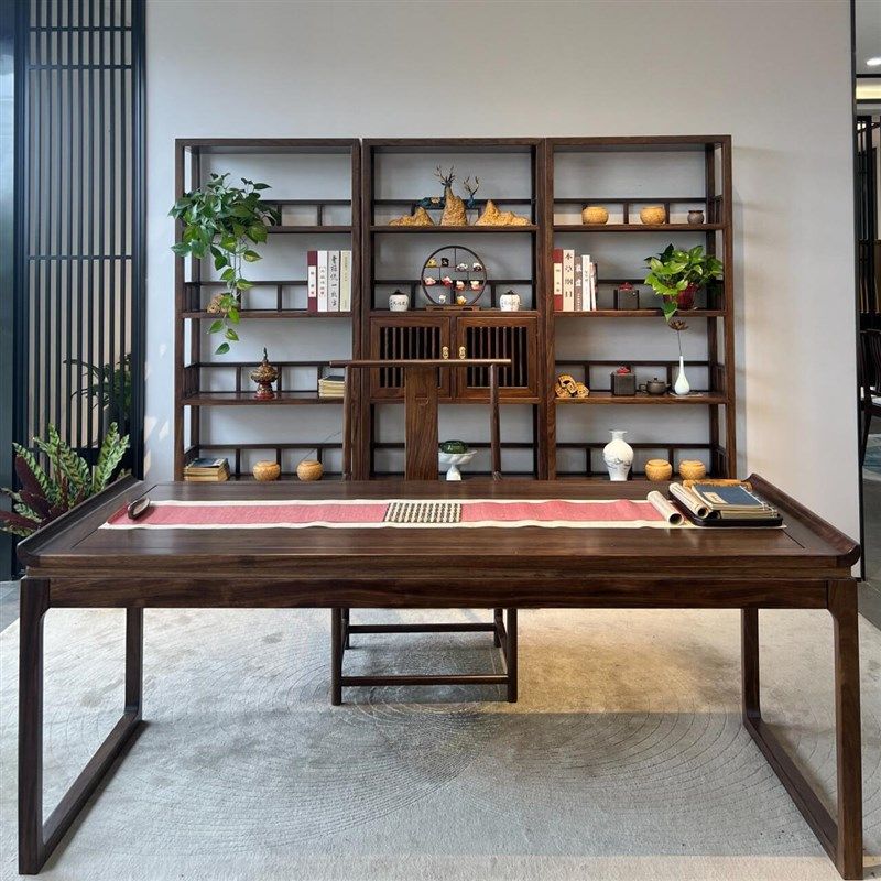 新中式禅意风格黑胡桃灰木茶几椅子组合酒店民宿办公休闲茶几茶几,住宅家具,家用茶台/茶桌,淘宝优惠券,粉丝福利购,淘宝优惠卷