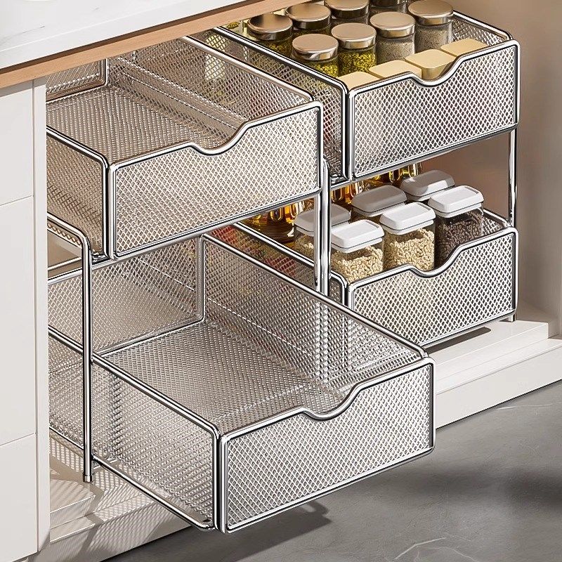 304不锈钢厨房抽拉式置物架柜内分层架水槽下柜内抽拉篮厨房收纳,厨房/烹饪用具,厨房置物架/置物柜/角架,淘宝优惠券,粉丝福利购,淘宝优惠卷