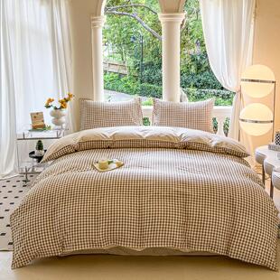 严选供应四件套卡通被套床单套装 家用床品双人被罩三件套床上用品