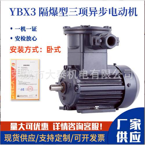 山东大泰电机YBX3隔爆型出口跨境防爆马达纺织化工风机水泵电机