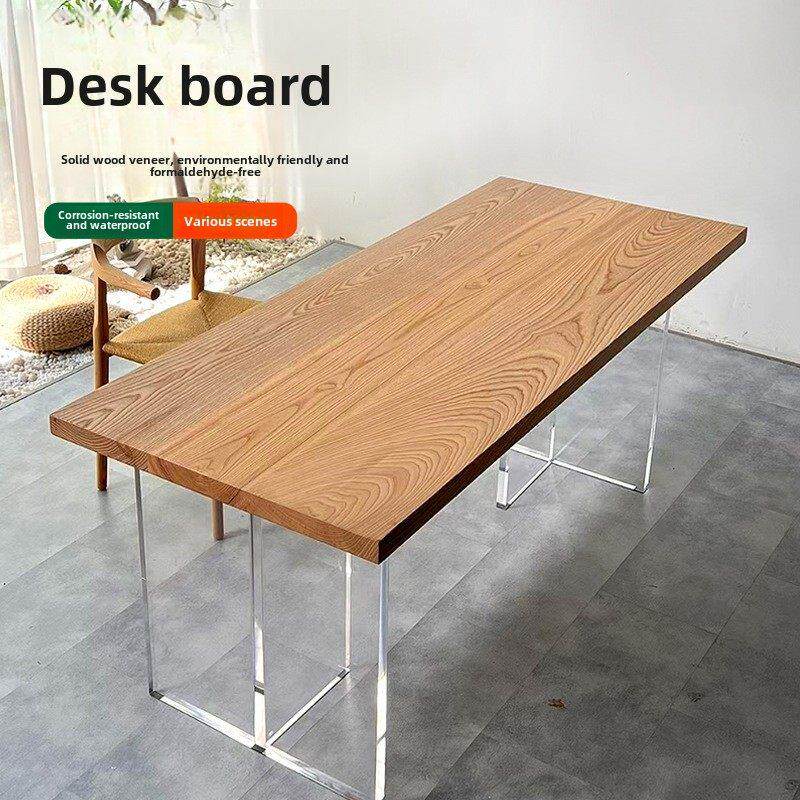 北美红橡木桌实木餐桌板书桌电脑桌面板酒吧板凸窗异形定制隔断