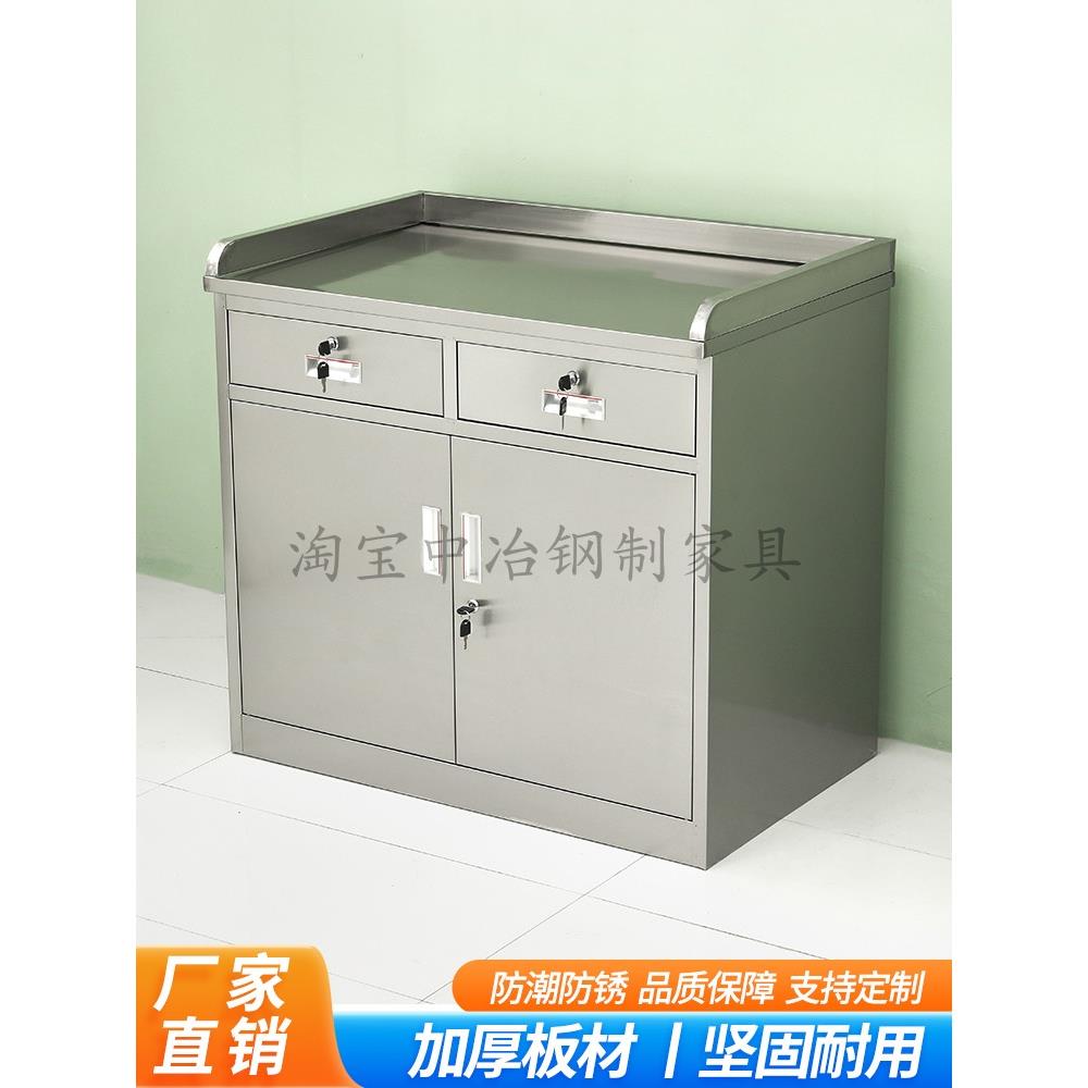 不锈钢收银台称重台柜收银桌水果店商场超市小型打包可移动工作台