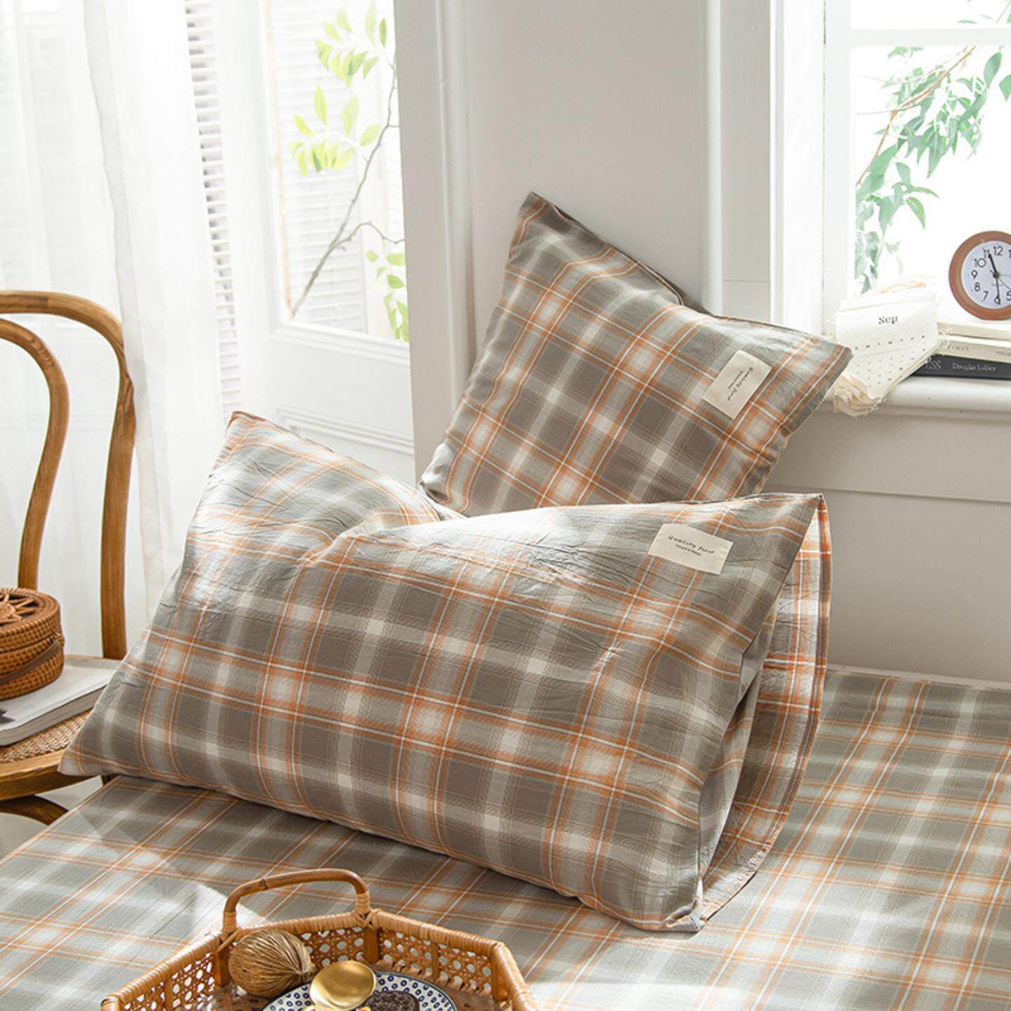 水洗棉枕套一对装棉枕头套小号单个一只单人学生宿舍枕头套全棉