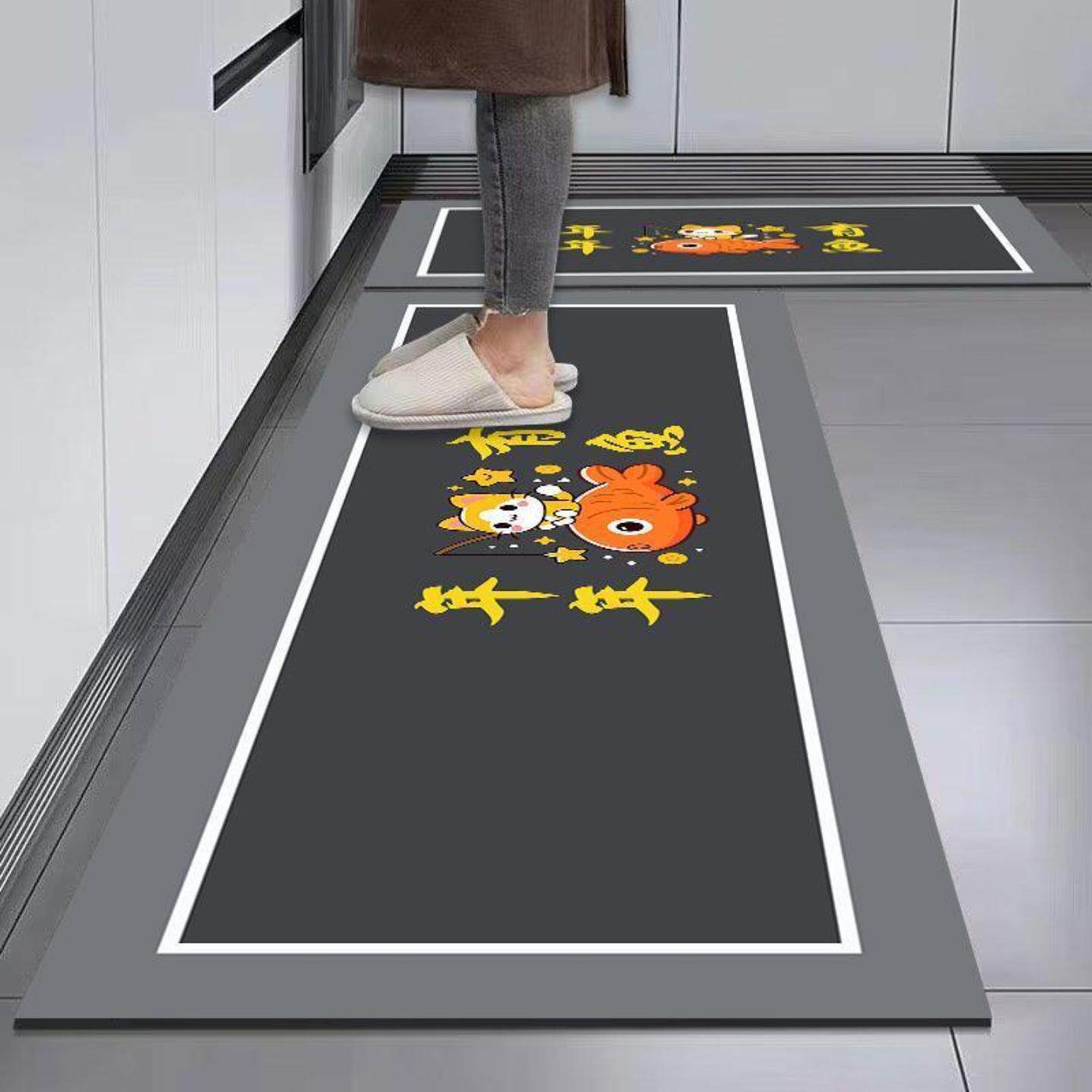 厨房地垫简约吸水吸油脚垫家用餐厅门口耐磨防滑硅藻泥地垫易打理