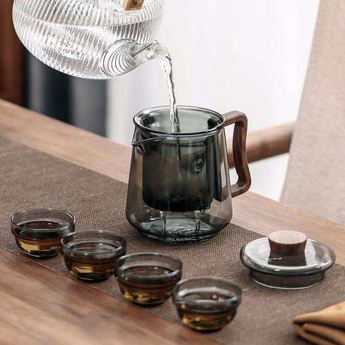 金镶玉 玻璃旅行茶具套装轻奢高档户外车载 逸云玻璃旅行茶具
