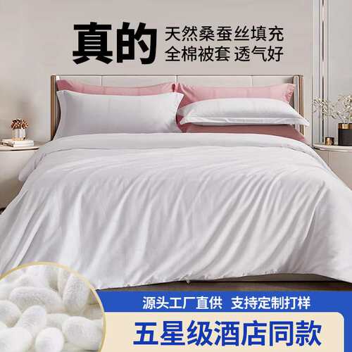 全棉双宫茧桑蚕长丝100春秋冬子母被芯二合一加厚结婚庆喜被子芯