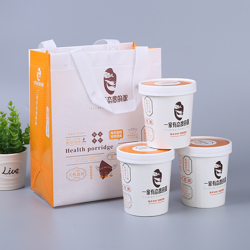 直销外卖打包袋无纺布袋子手提袋定制定做印logo覆膜布袋粥桶纸盒,餐饮具,一次性餐盒,淘宝优惠券,粉丝福利购,淘宝优惠卷