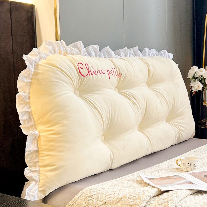 韩系床头软包靠垫米黄床上靠枕加高榻榻米靠背护腰卧室软垫可拆洗,居家布艺,床头靠垫,淘宝优惠券,粉丝福利购,淘宝优惠卷