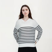 BN607 美丽诺全羊毛针织羊毛衫 大潘专享 女士条纹款