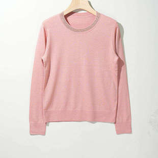 断码【原380丨B*C扬子纱打底】可机洗圆领绵羊毛针织HN657-1