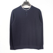 1Q367 秋冬条纹假两件针织衫 悟空粉丝专享 男士