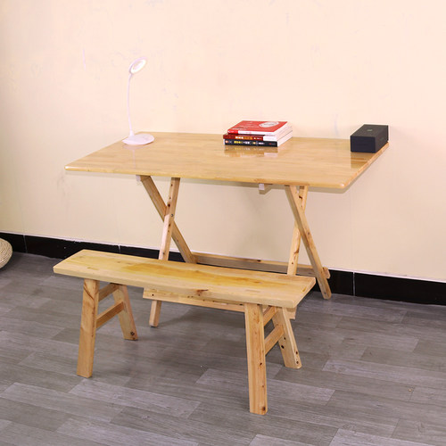 香柏木全实木餐桌家用简易可折叠小桌子吃饭方桌宿舍卧室简约便携