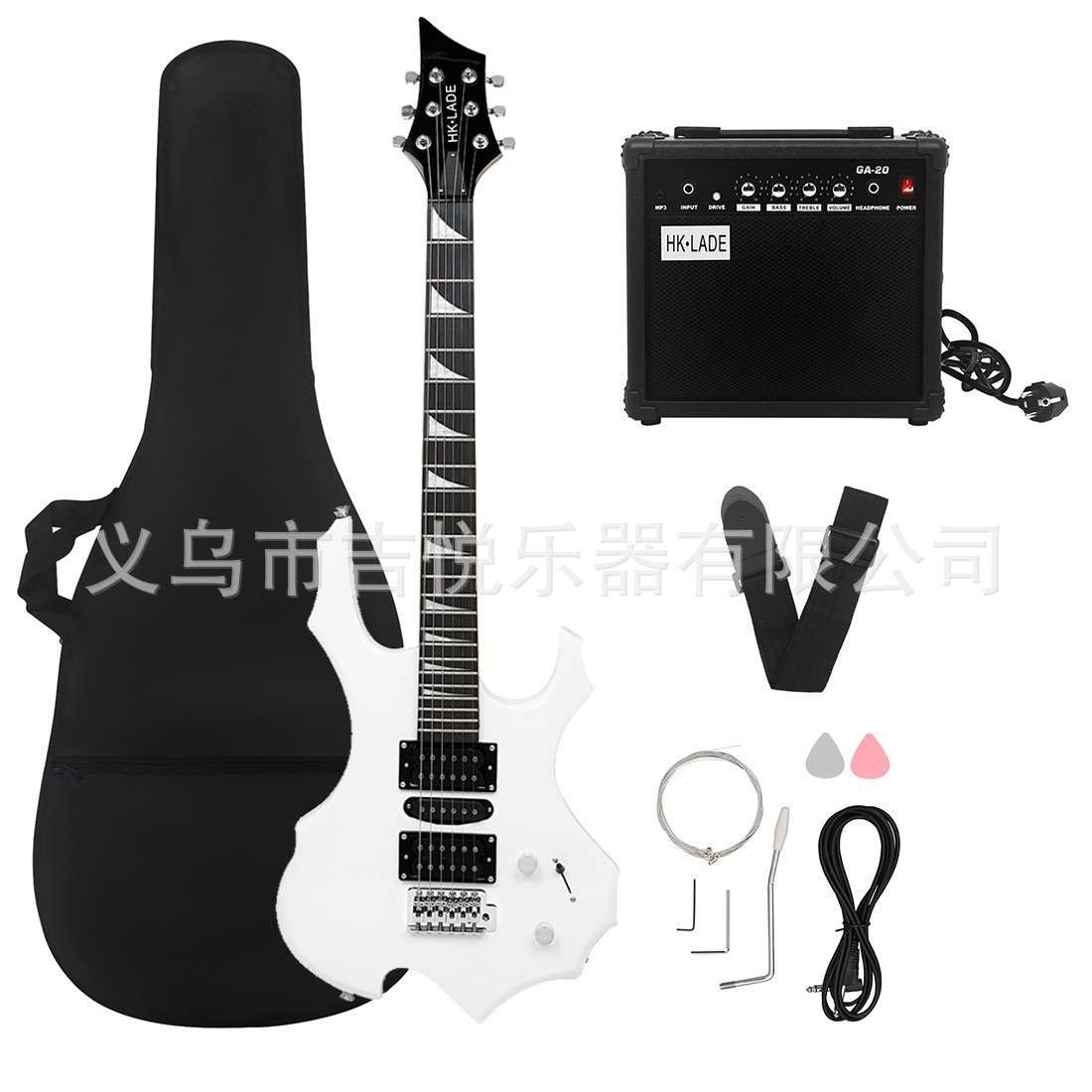 HK.LADE 24品电吉他套装39寸电吉他儿童成人初学者入门电吉它