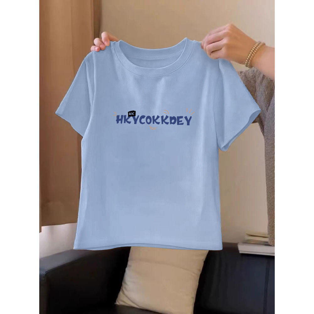 2026夏装新款纯棉短袖t恤女设计感小众短款别致洋气显瘦减龄上衣