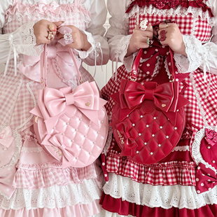 【2月15日开定】珍珠草莓包绵羊泡芙原创lolita可爱花边手提斜挎