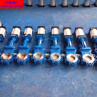 厂家直销PZ673铸钢气动浆闸阀DN100对夹气动浆闸阀浆闸阀厂家