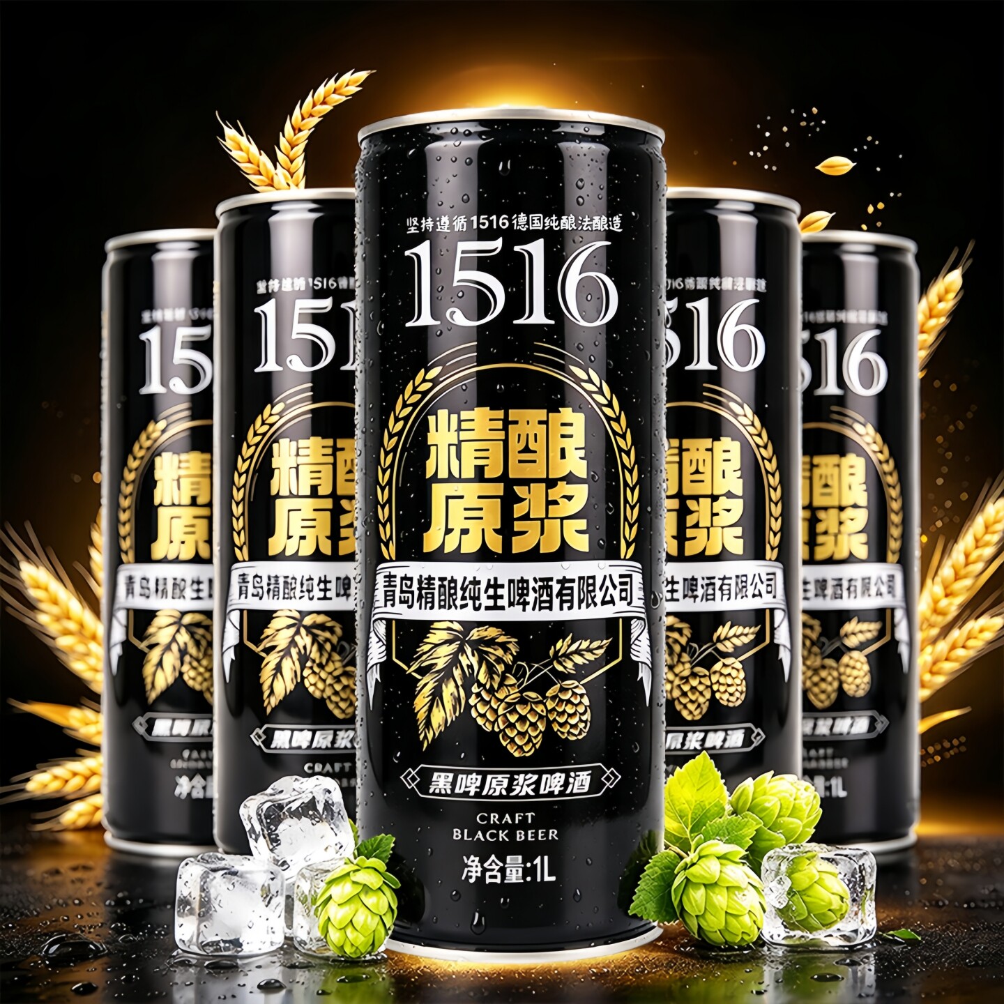 1L/罐装黑啤原浆啤酒焦香浓郁麦香醇厚聚餐团建常备整箱囤货划算