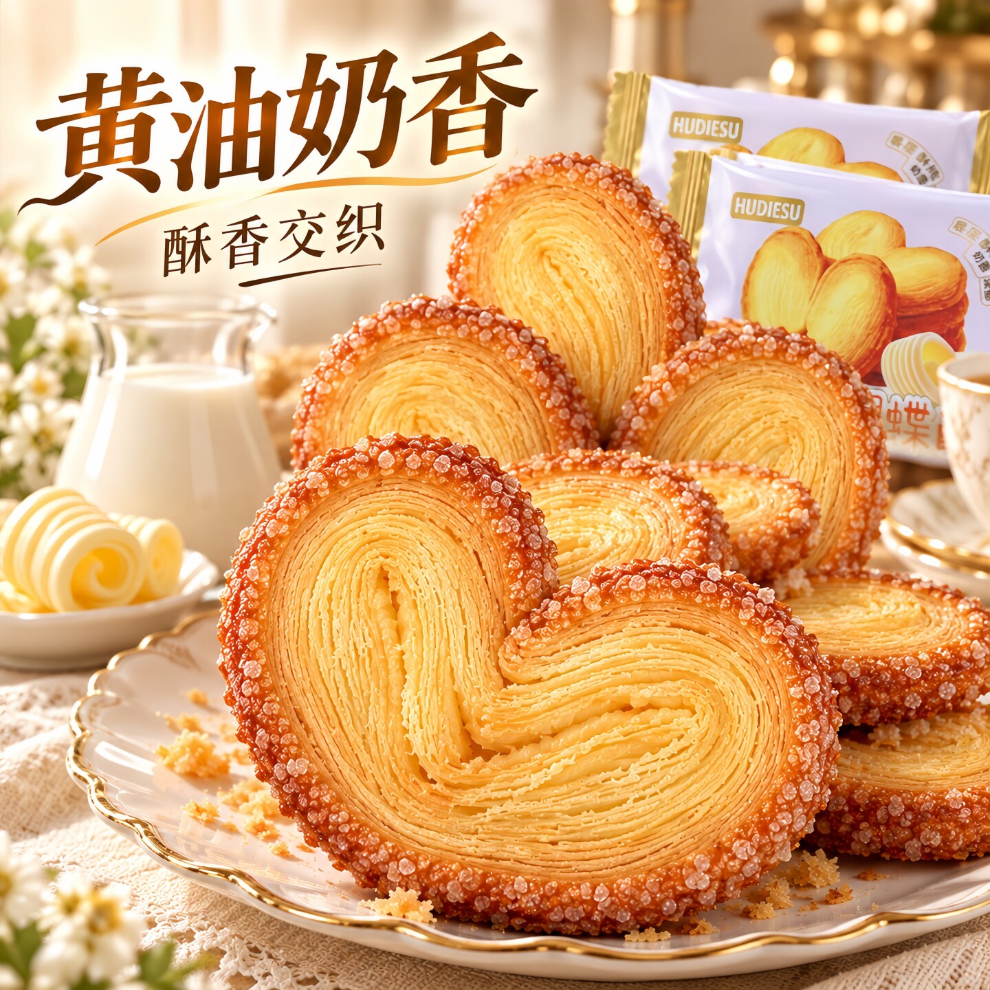 蝴蝶酥千层酥马蹄酥手工传统点心网红爆款办公室宿舍糕点休闲零食
