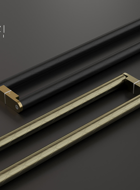 现代高档有框玻璃大门拉手不锈钢金色实木包厢门把手加厚黑色双开