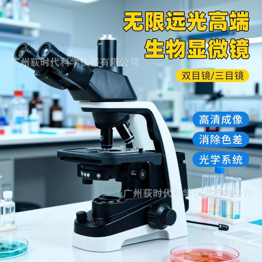 实验室双目/三目生物显微镜 无限远光端阿贝式聚光显微镜
