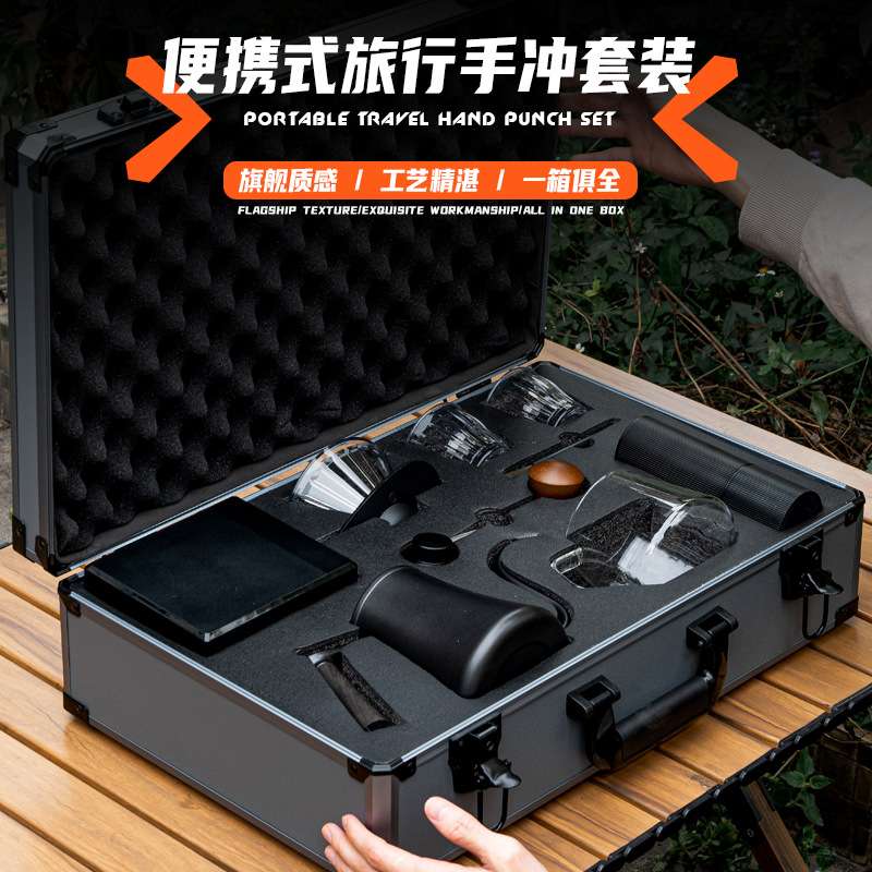 手冲咖啡套装磨豆机过滤杯分享壶露营套具手磨户外咖啡壶套裝装备