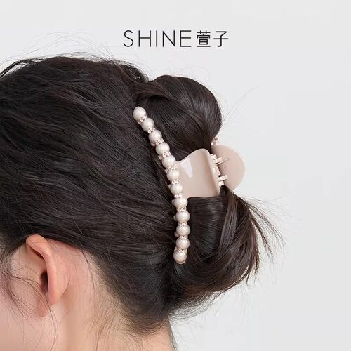SHINE萱子饰品香槟粉珍珠抓夹