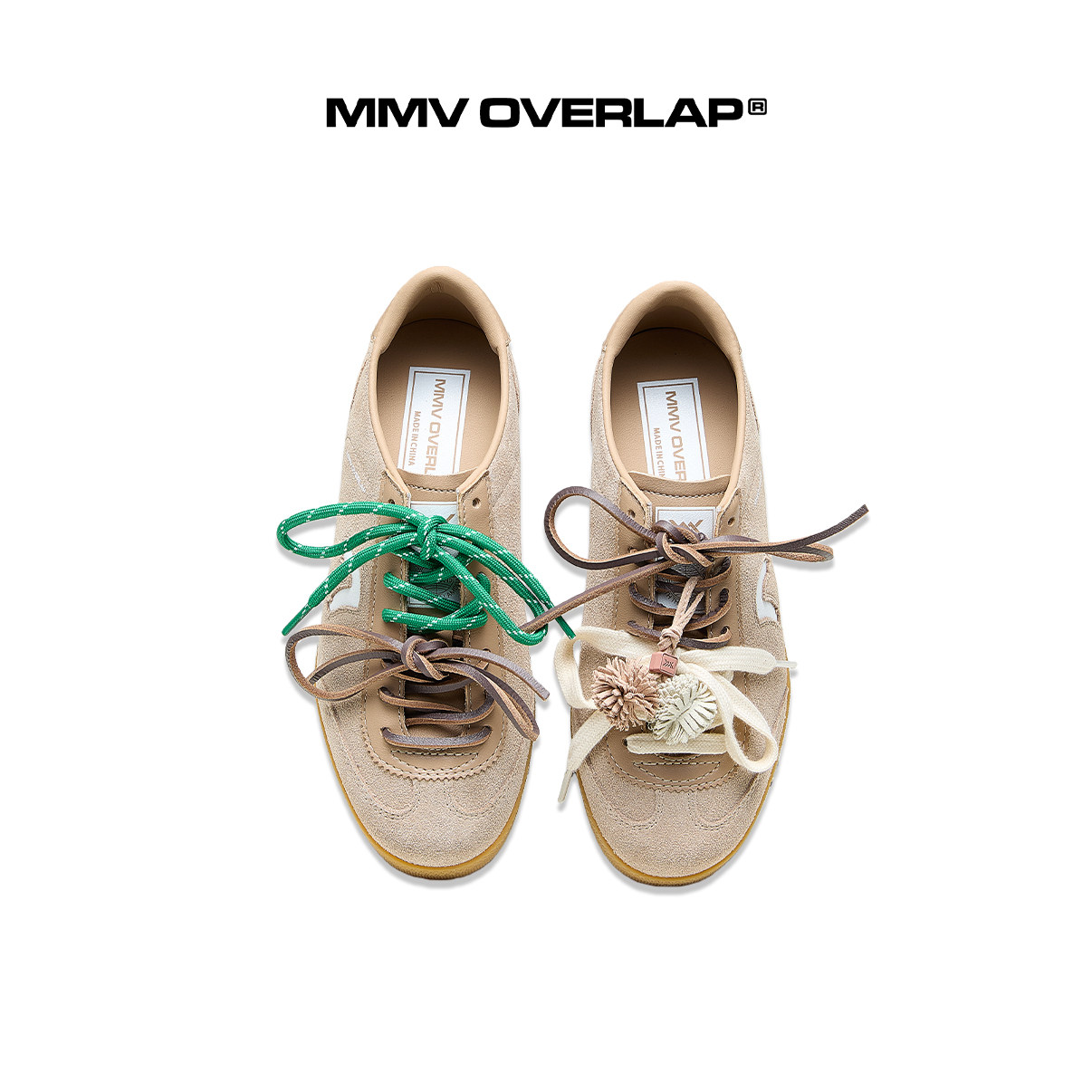【郑业成同款】MMVOVERLAP薄雾焦糖真皮德训鞋增高男女板鞋