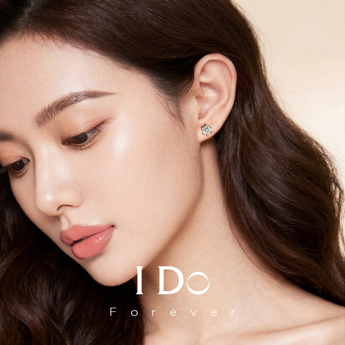 IDOForever培育钻六爪耳钉