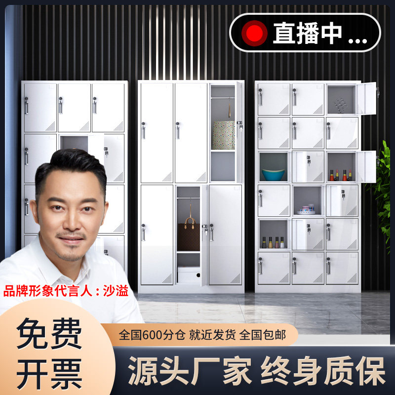 浴室储物柜钢制加厚6门9门12门铁皮衣柜带锁柜子工厂员工 更衣柜