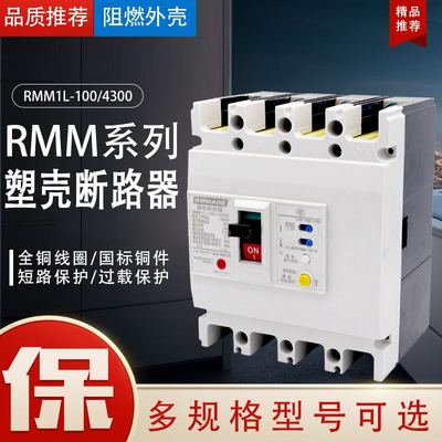 NM1 RMM1LE-225A 100A 160A 250A400A塑壳断路器三相四线漏电开关