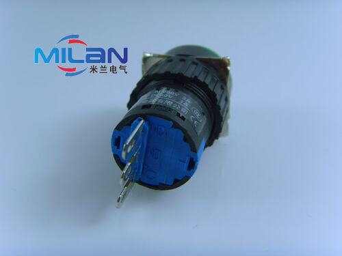 上海森奥 SA16Y-11T LA16Y-11S 圆形 按扭开关 自锁按钮 16mm 3脚