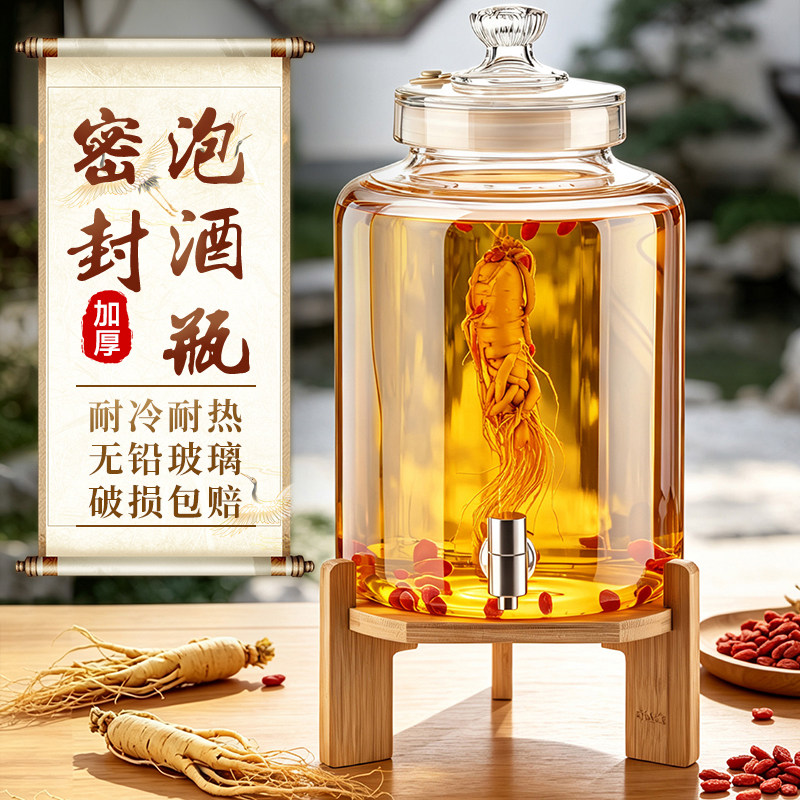 泡酒专用玻璃瓶加厚泡酒瓶带龙头