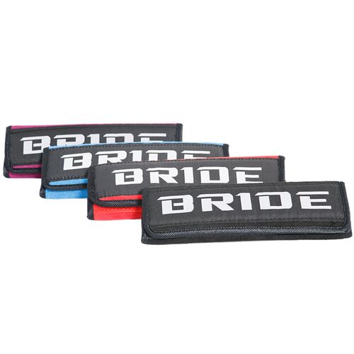BRIDE 汽车改装护肩套座椅安全带鹿皮绒护套 jdm通用个性刺绣护