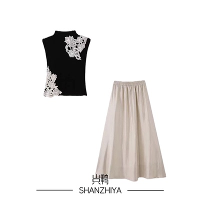 山只鸭/SZY 新中式无袖上衣设计感半身裙两件套女