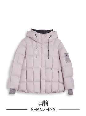 山只鸭/SZY 中长款羽绒服女连帽加厚保暖外套